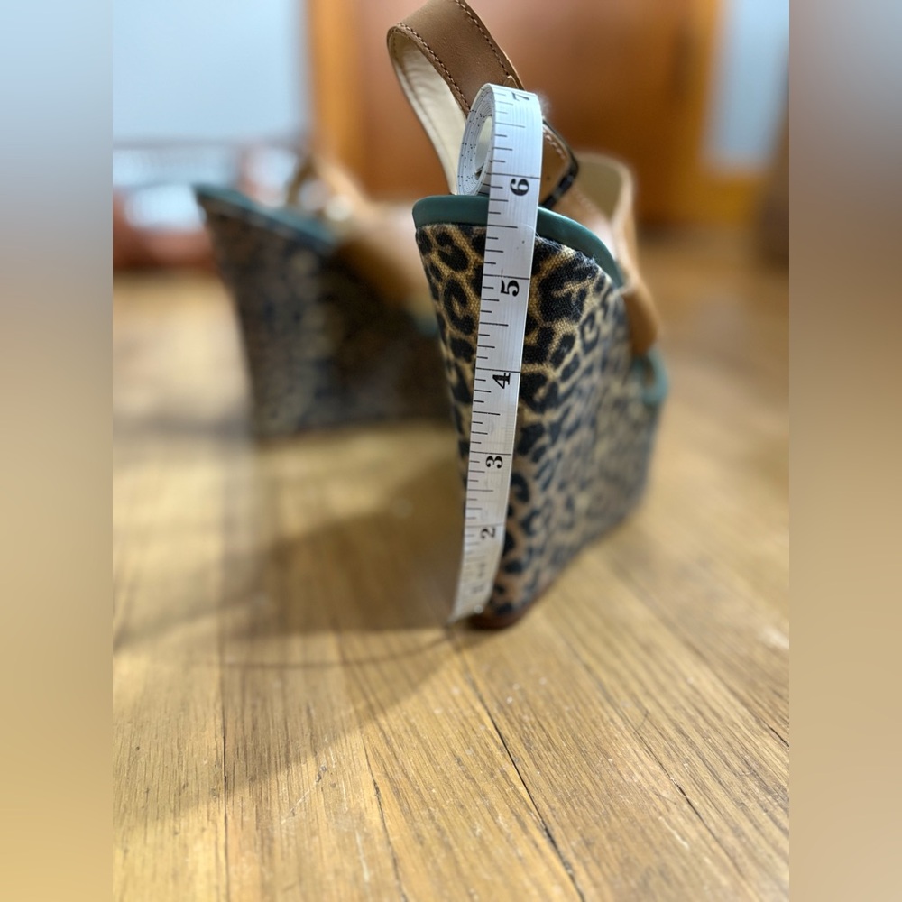 Nine West Teal and Leopard Print Wedge Shoes - Picture 6 of 6